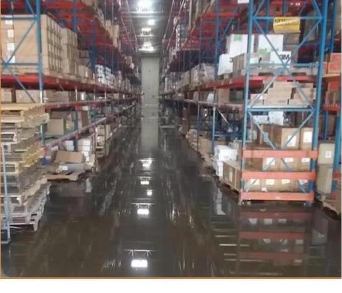 Flooded warehouse 